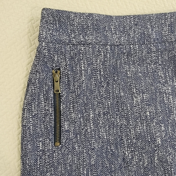 Ann Taylor Blue Tweed Skirt Size 2 Zipper Back Pencil Straight Career Office - Picture 4 of 13